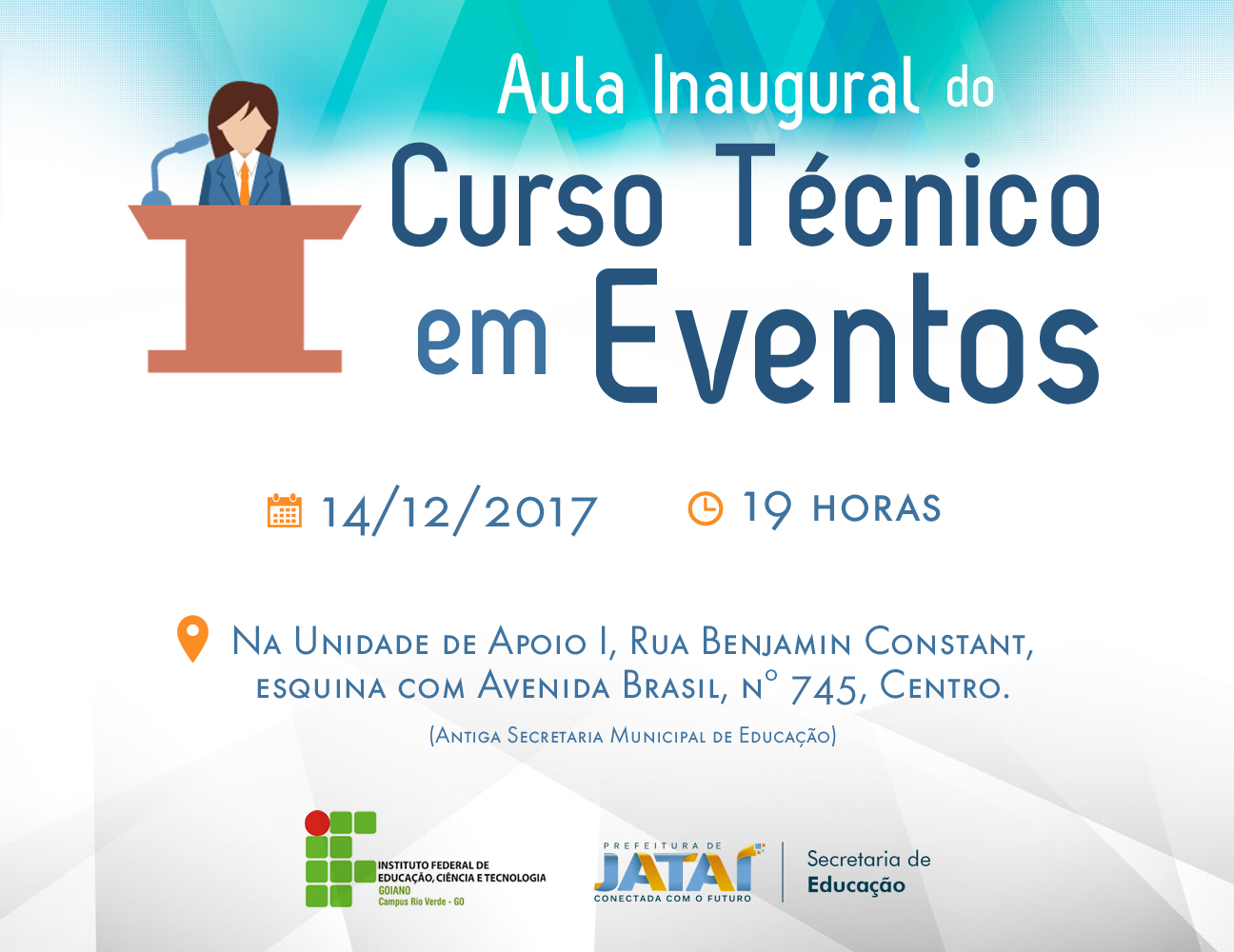 Aula Inaugural Do Curso T Cnico Em Eventos Acontecer Nesta Quinta