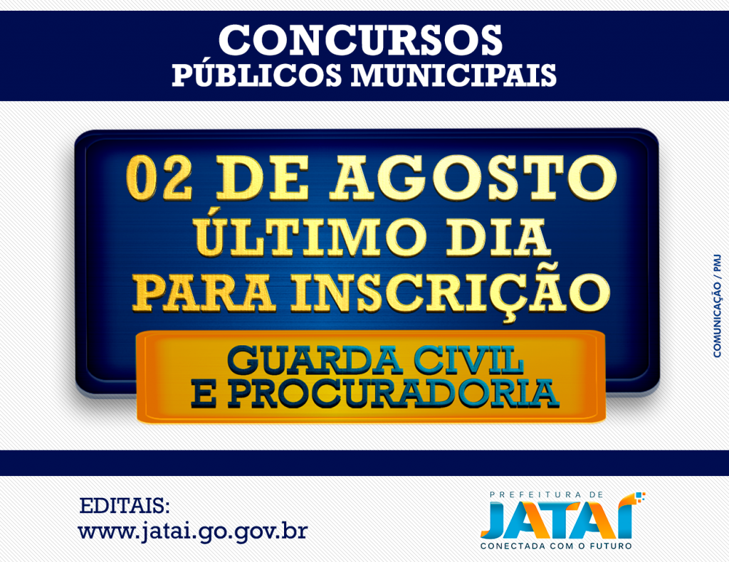 CONCURSO PÚBLICO Prazo para inscrições no concurso público da