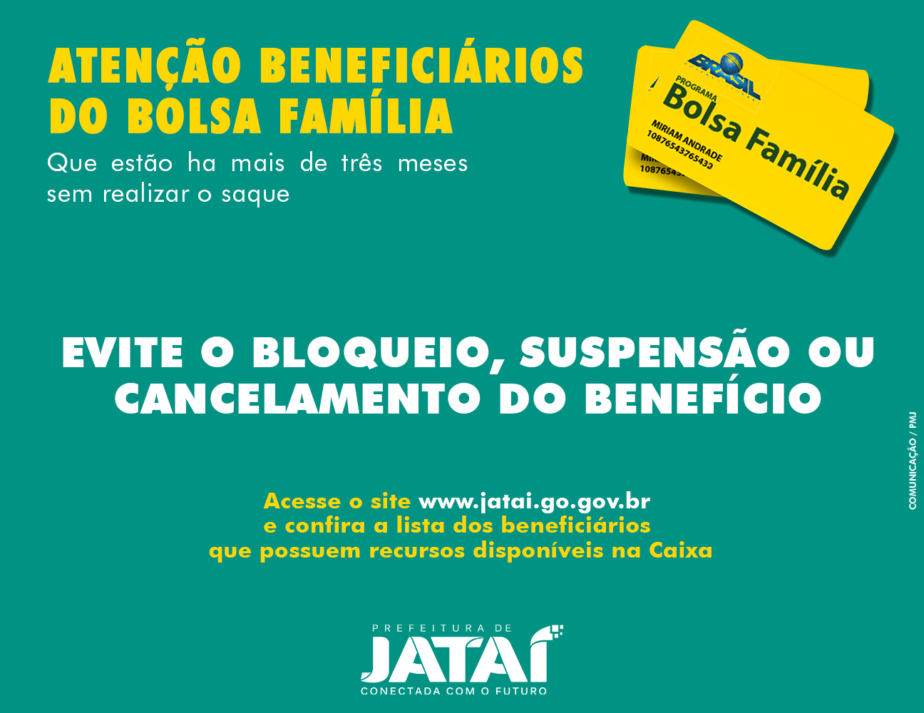 Comunicado Aos Beneficiários Do Programa Bolsa Família Prefeitura De Jataí 7037