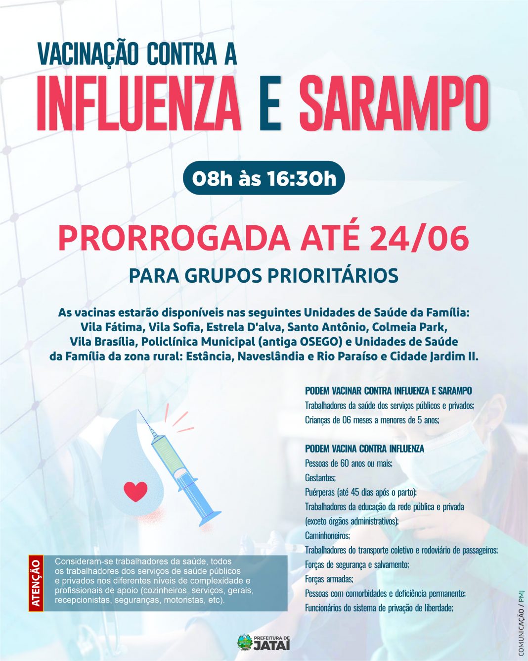 Campanha De VacinaÇÃo Contra Gripe E Sarampo Para Grupos PrioritÁrios É Prorrogada AtÉ 24 De 9155